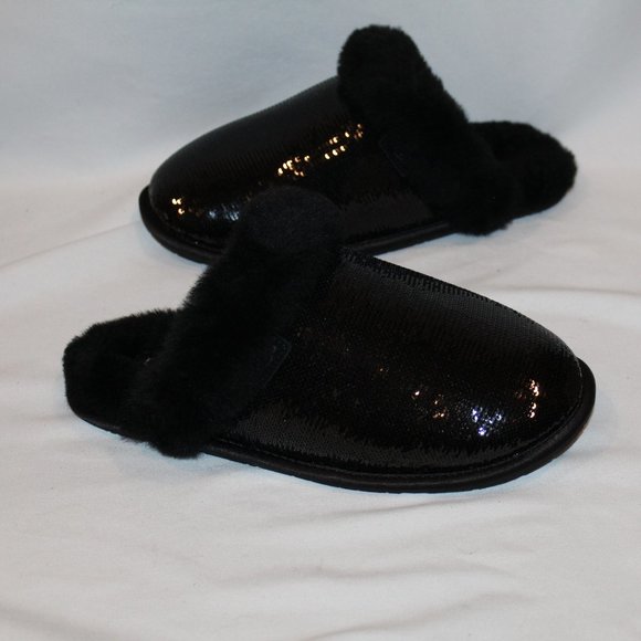 NIB UGG WOMEN'S MIRROR BALL SEQUIN SCUFFETTE II BLACK SLIPPERS - Picture 6 of 7